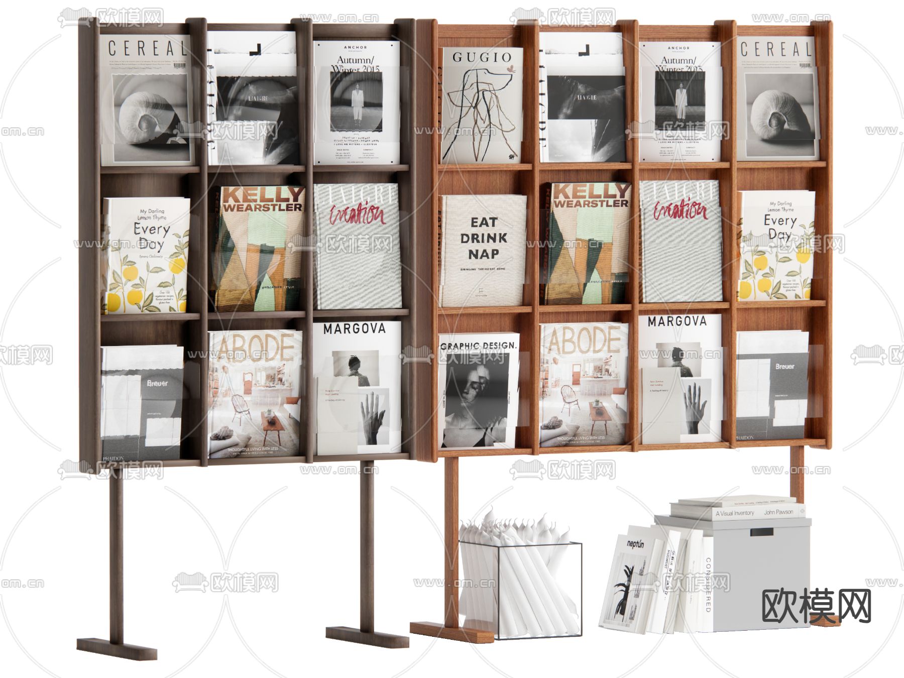 现代书架su模型下载（渲染图2）