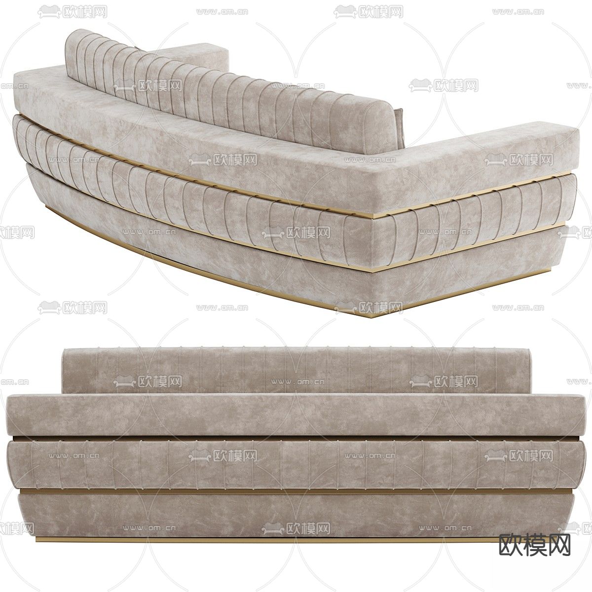 Fertini Casa 轻奢沙发 弧形沙发3d模型下载（渲染图3）
