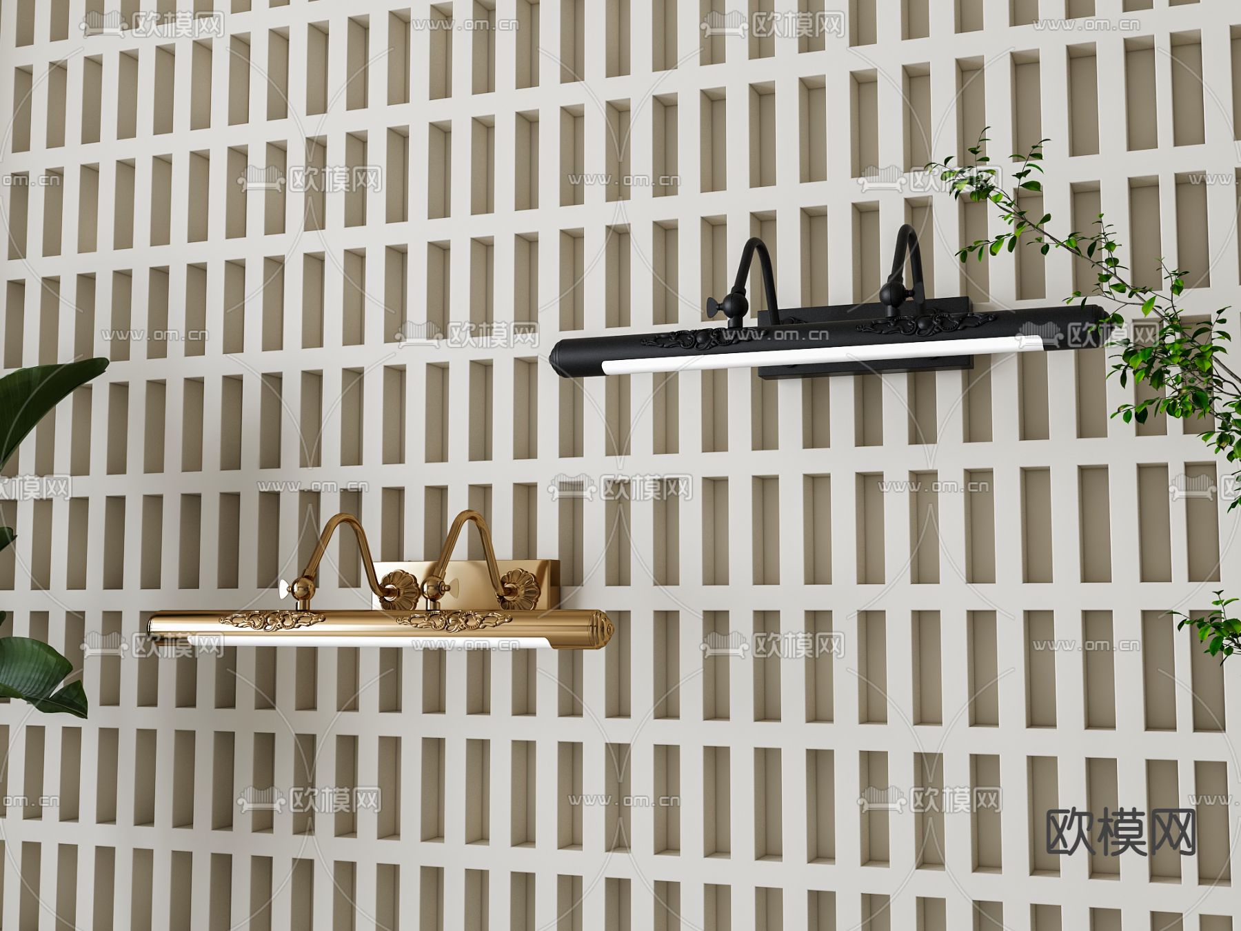 法式壁灯 镜前灯3d模型下载