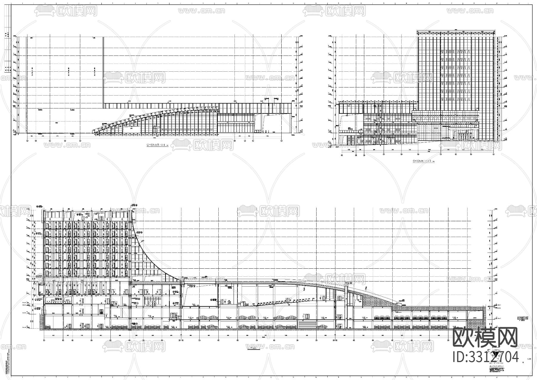 大型公建建筑cad平面图下载（渲染图10）