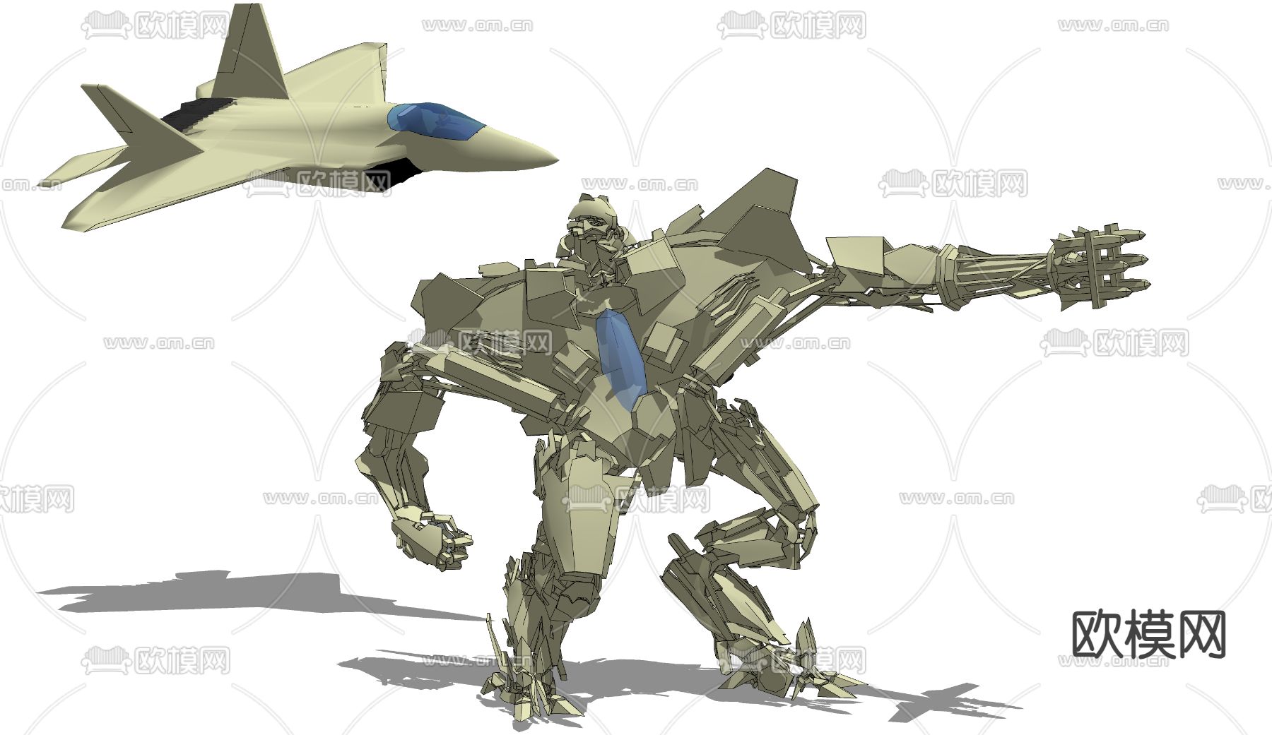 变形金刚 汽车人 变身机器人su模型下载