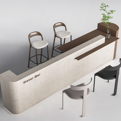  前台 服务台 吧台su模型 