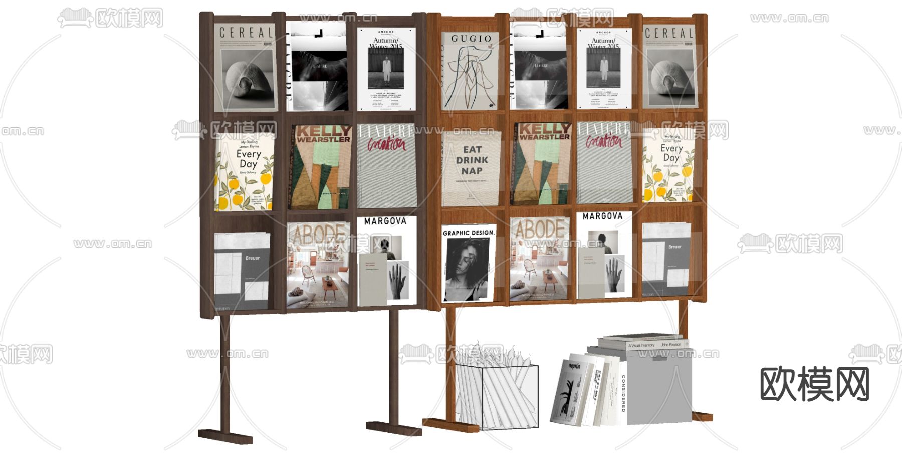 现代书架su模型下载（渲染图1）