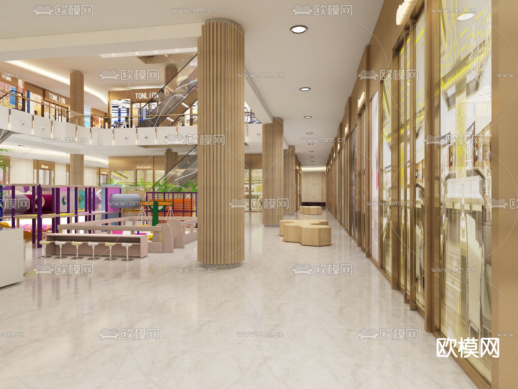商场中庭 购物中心3d模型下载（渲染图3）
