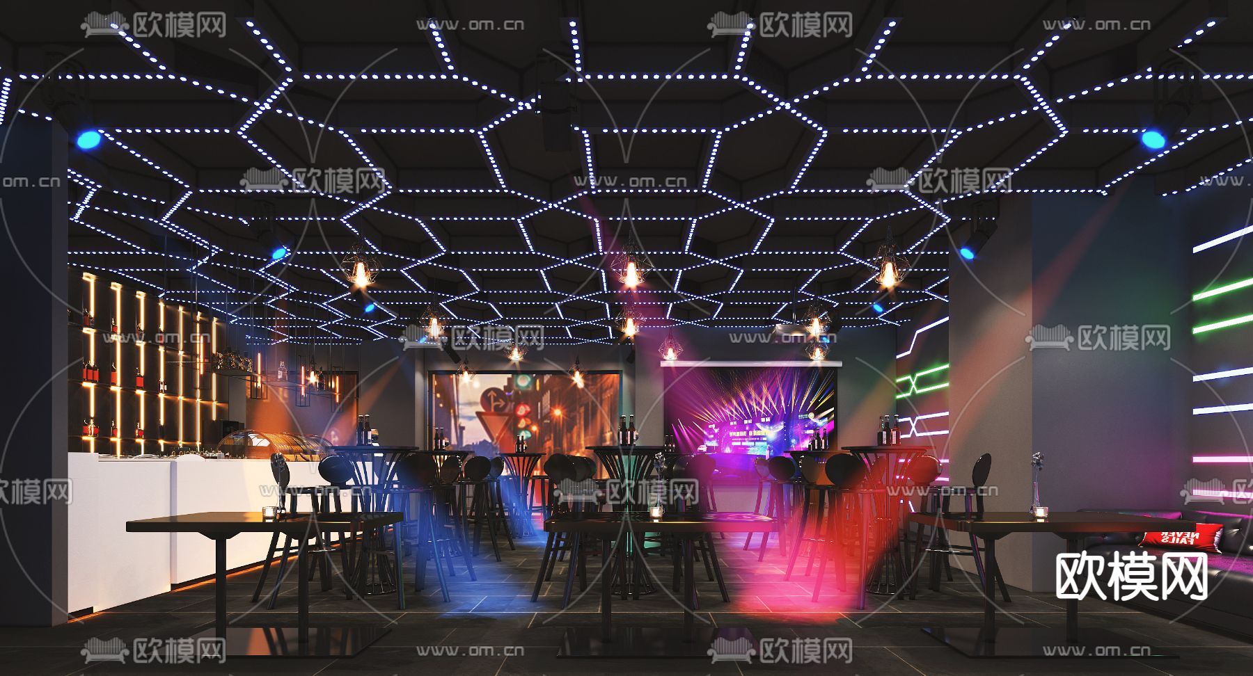 工业风酒吧 清吧3d模型下载