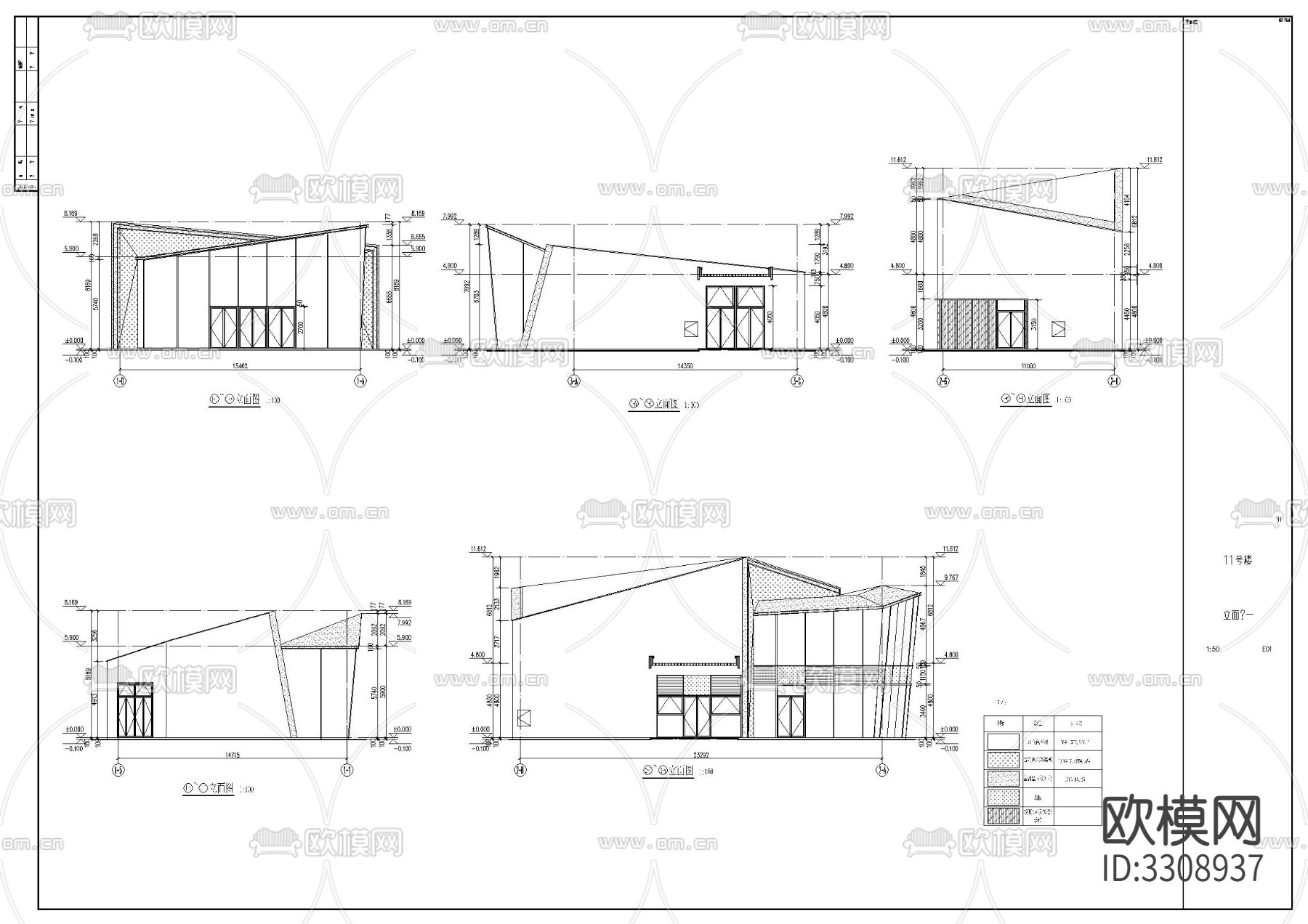 小区物业用房建筑cad平面图下载（渲染图7）
