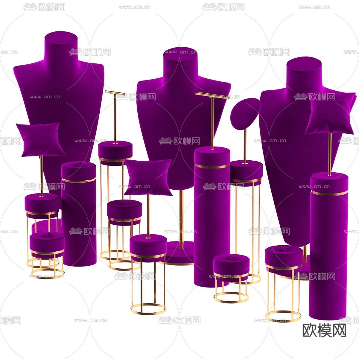 珠宝展示扇 珠宝展示架3d模型下载（渲染图1）