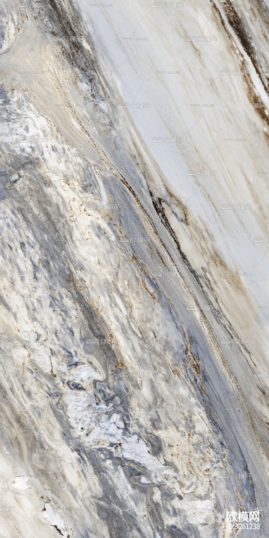 蓝灰山水星河岩石贴图下载（渲染图3）