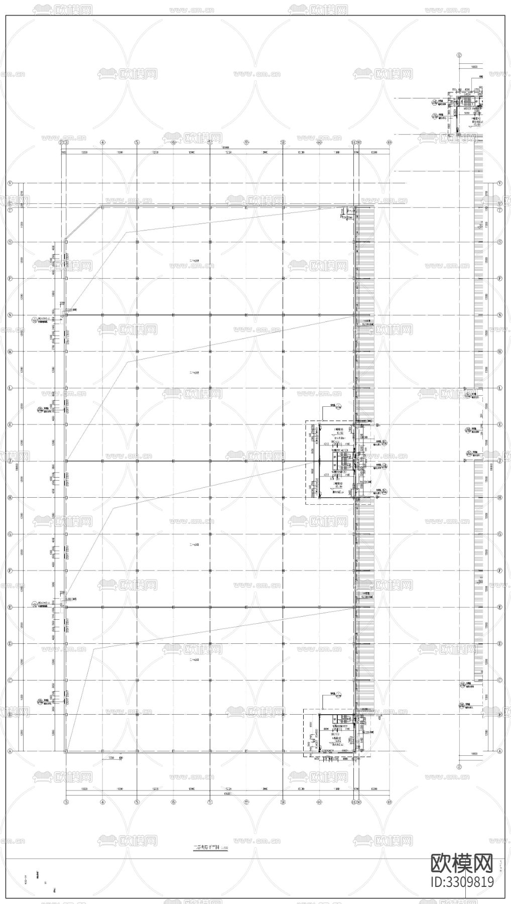 物流园厂房建筑cad平面图下载（渲染图4）