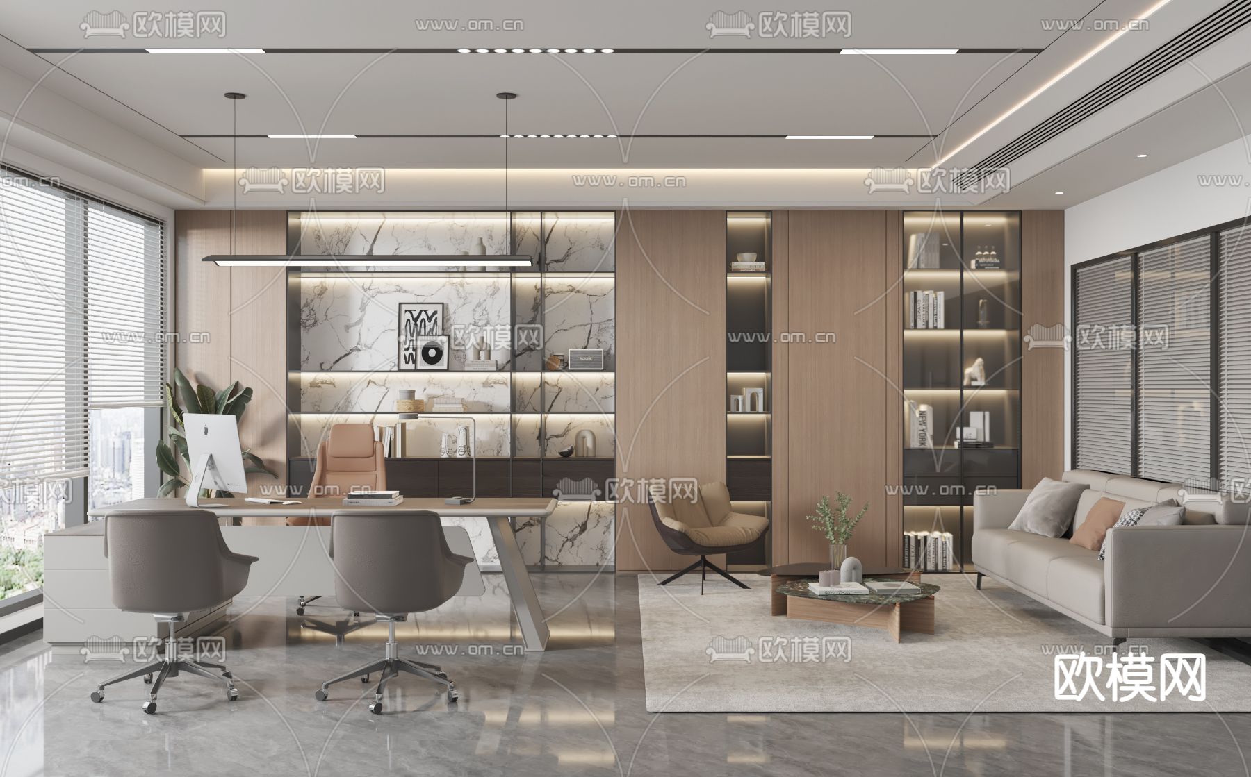 总经理室 董事长室3d模型下载