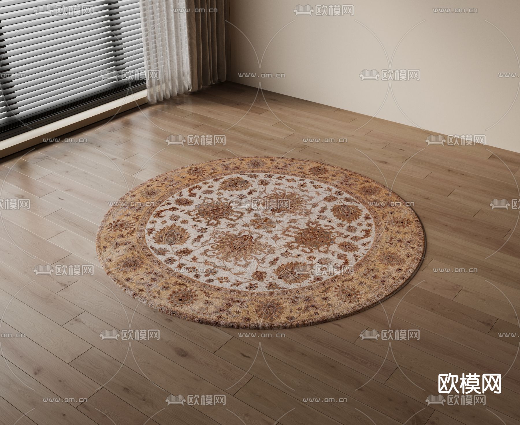 欧式圆毯3d模型下载