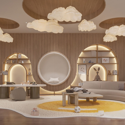  儿童娱乐室 休息区su模型 