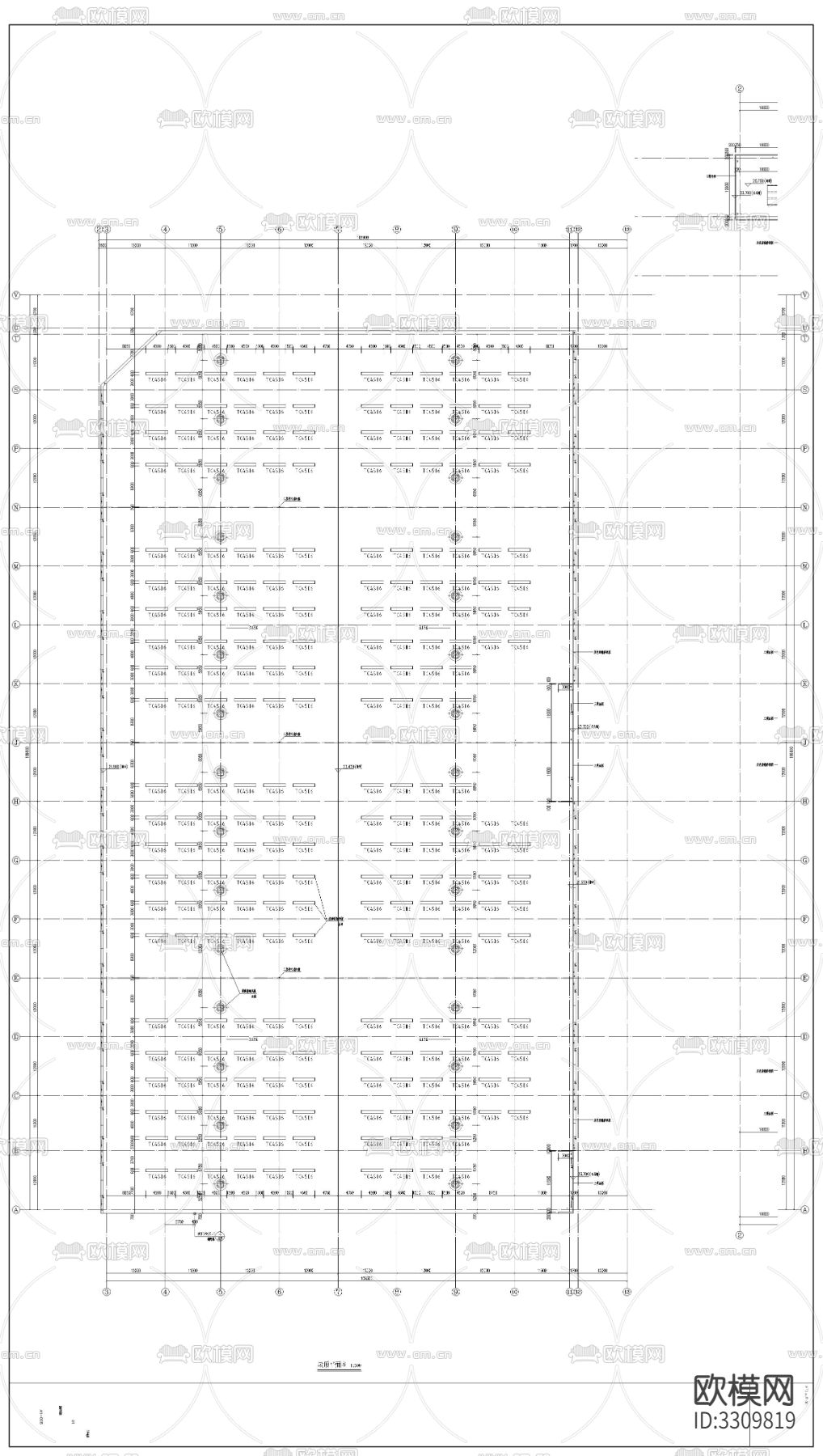 物流园厂房建筑cad平面图下载（渲染图5）
