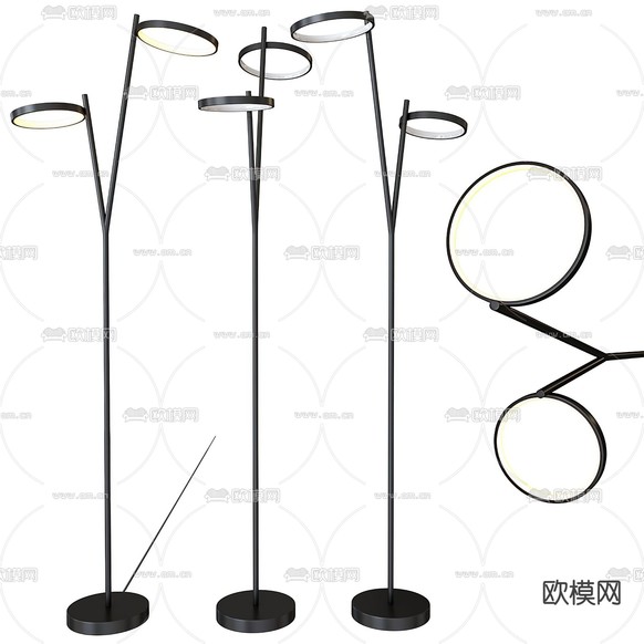 简约落地灯 金属落地灯 3d模型下载
