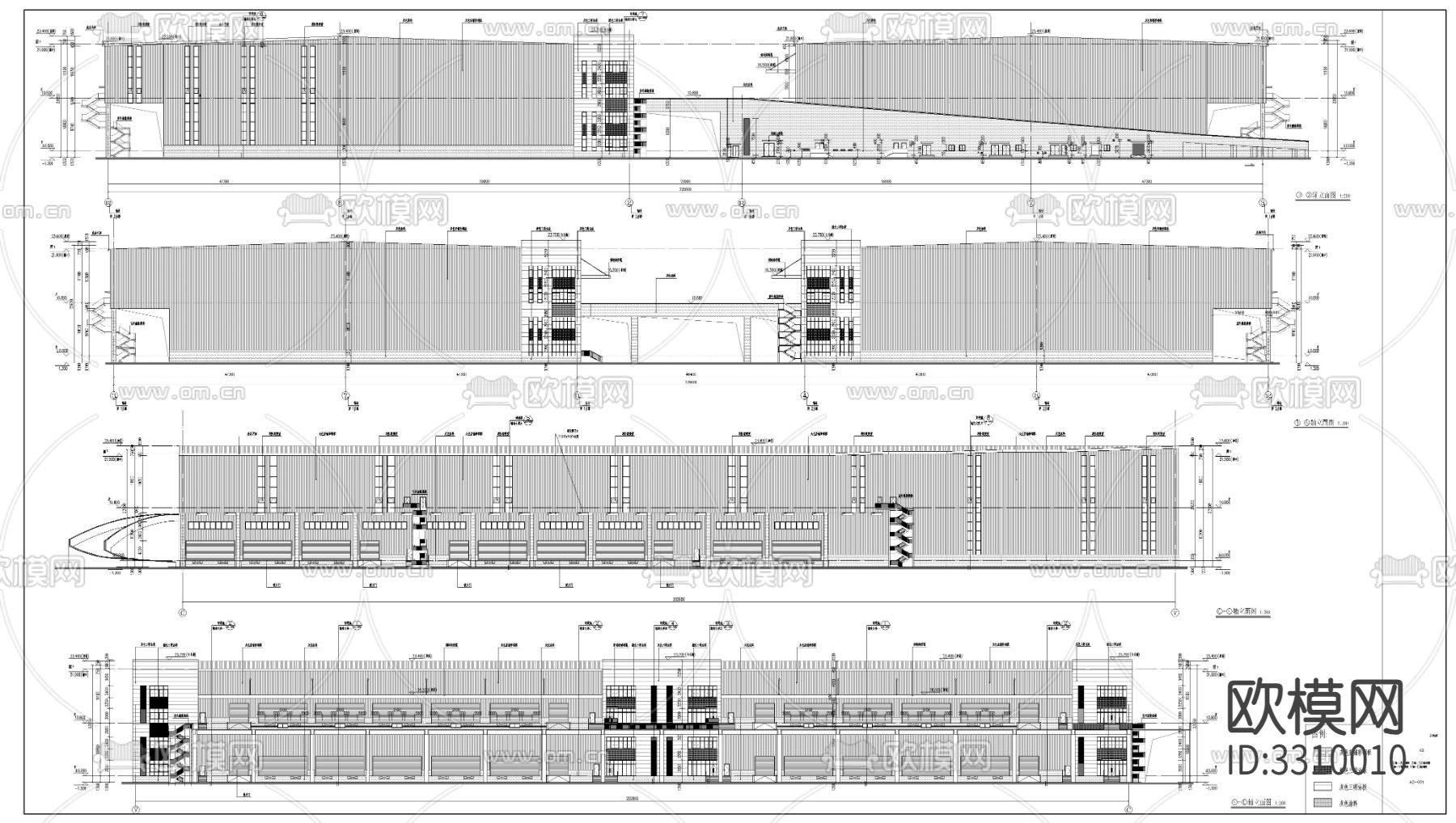 物流园厂房建筑cad平面图.下载（渲染图6）