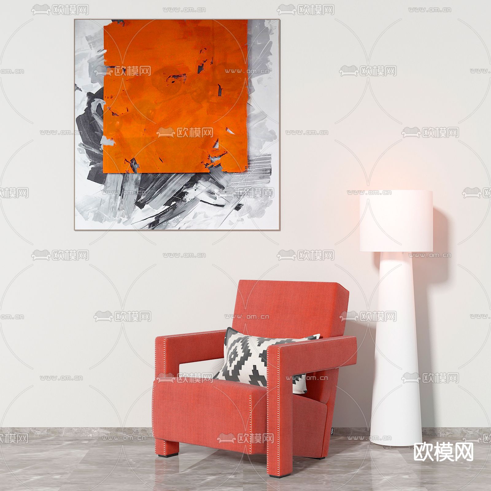 后现代 休闲沙发椅子3d模型下载