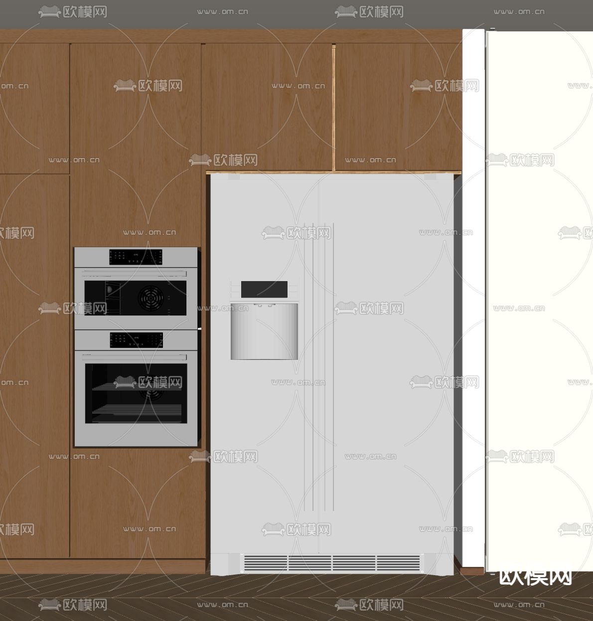 智能冰箱 饮水机 烤箱 蒸箱su模型下载（渲染图1）