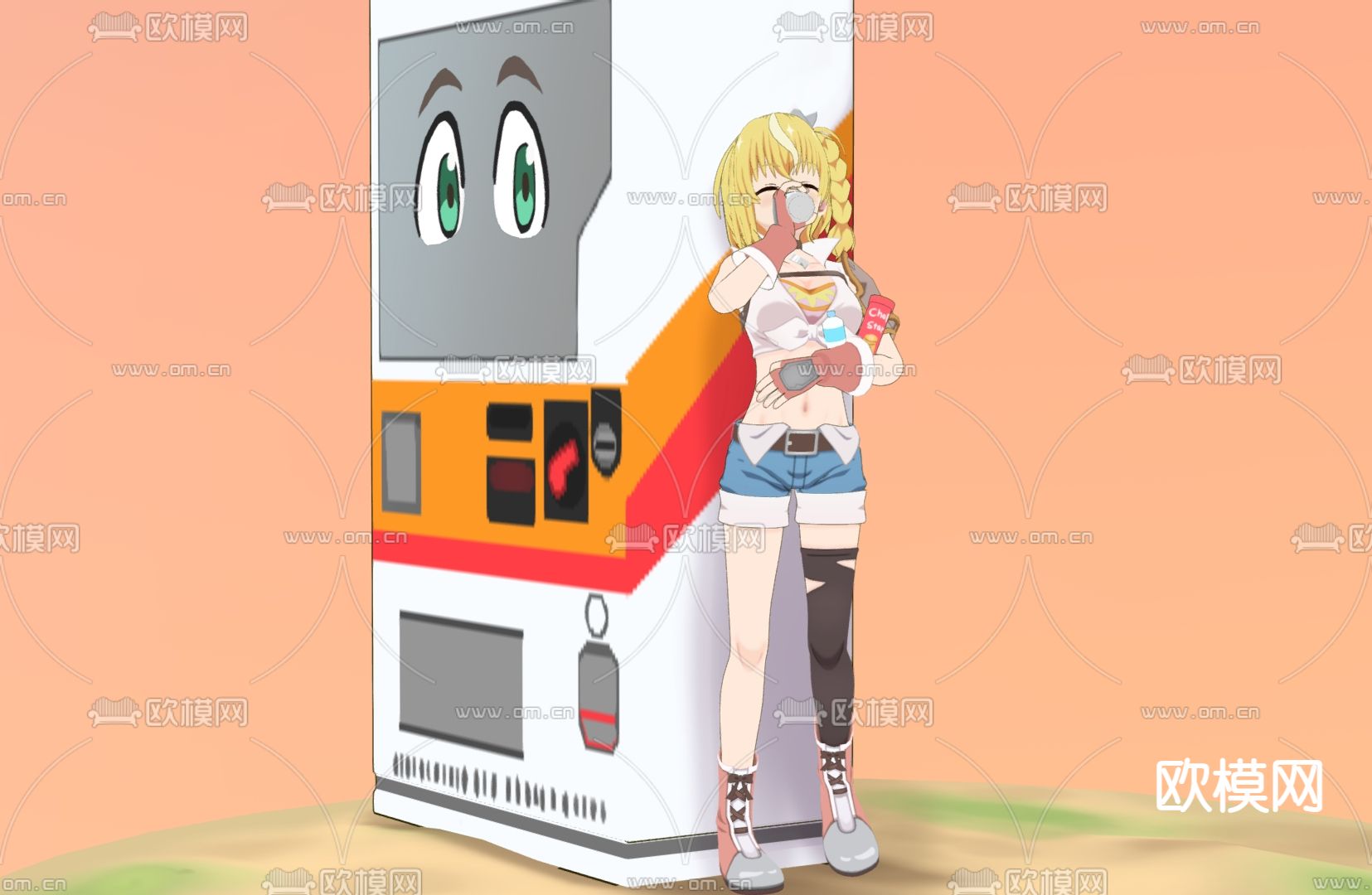 二次元手办su模型下载（渲染图2）