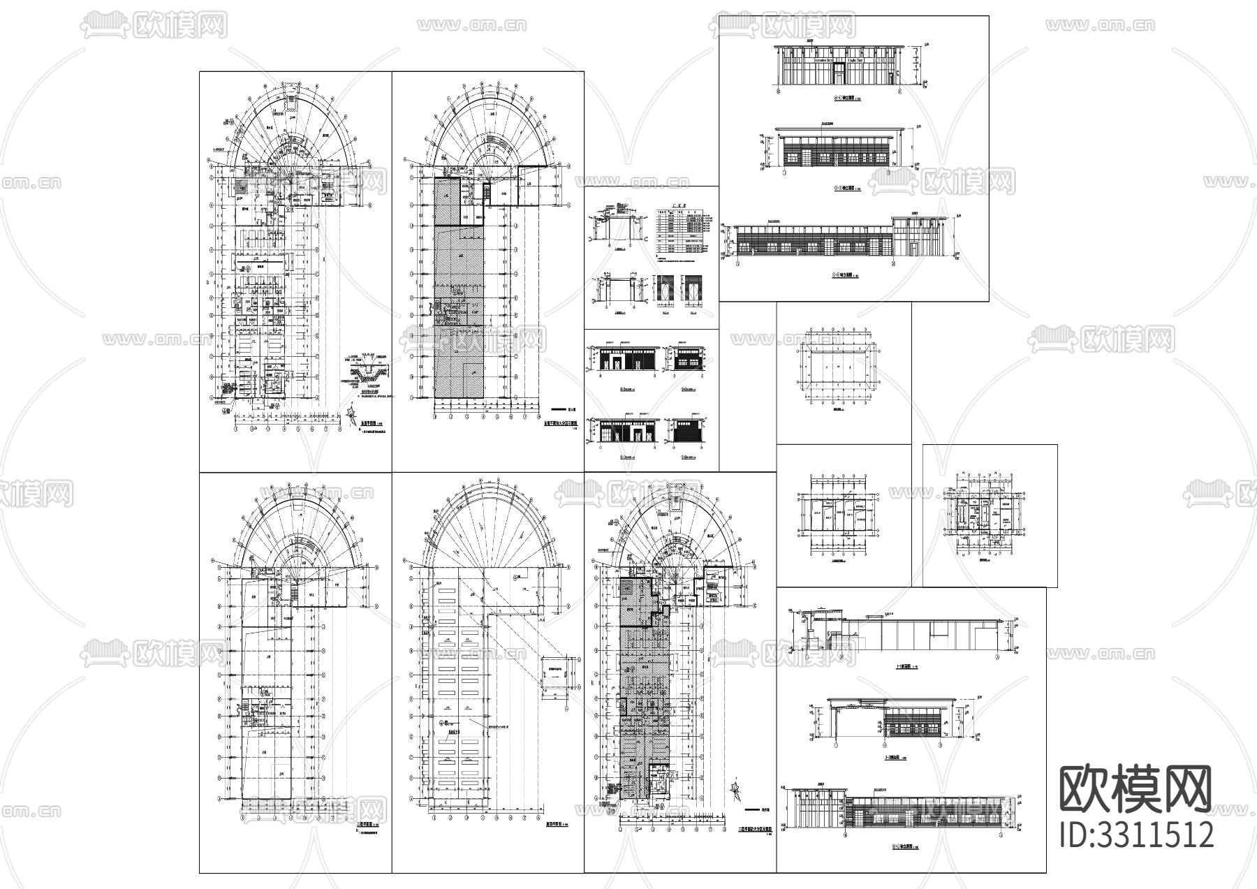 2奔驰4s店建筑cad平面图下载（渲染图1）
