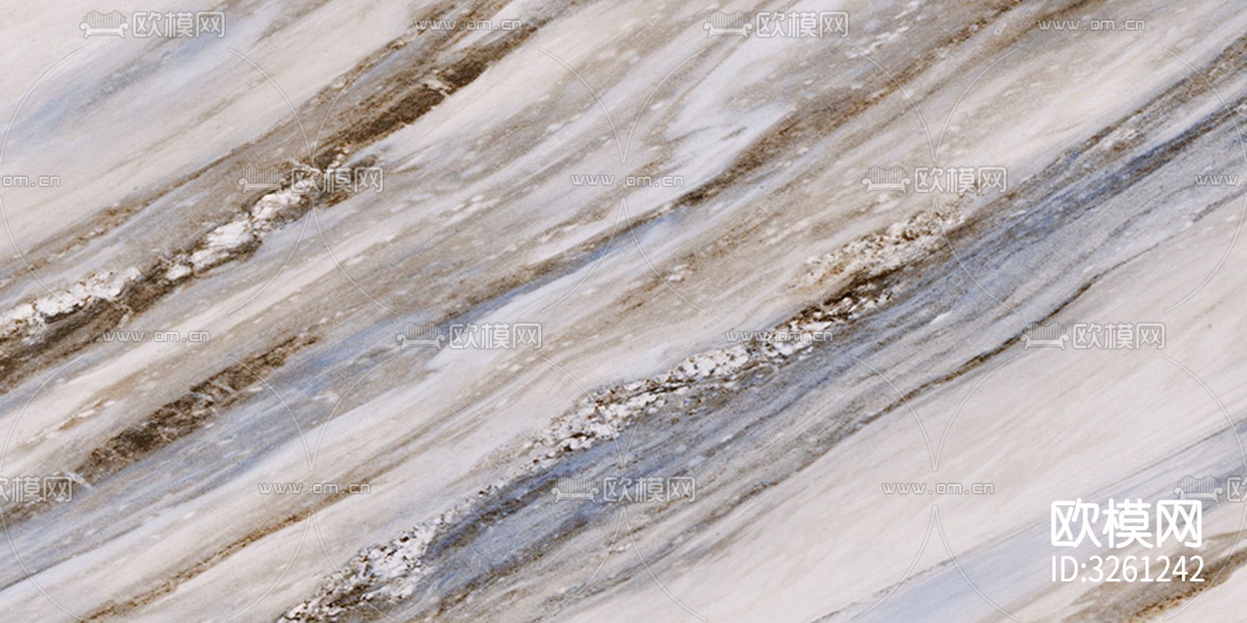 蓝灰山水星河岩石贴图下载（渲染图2）