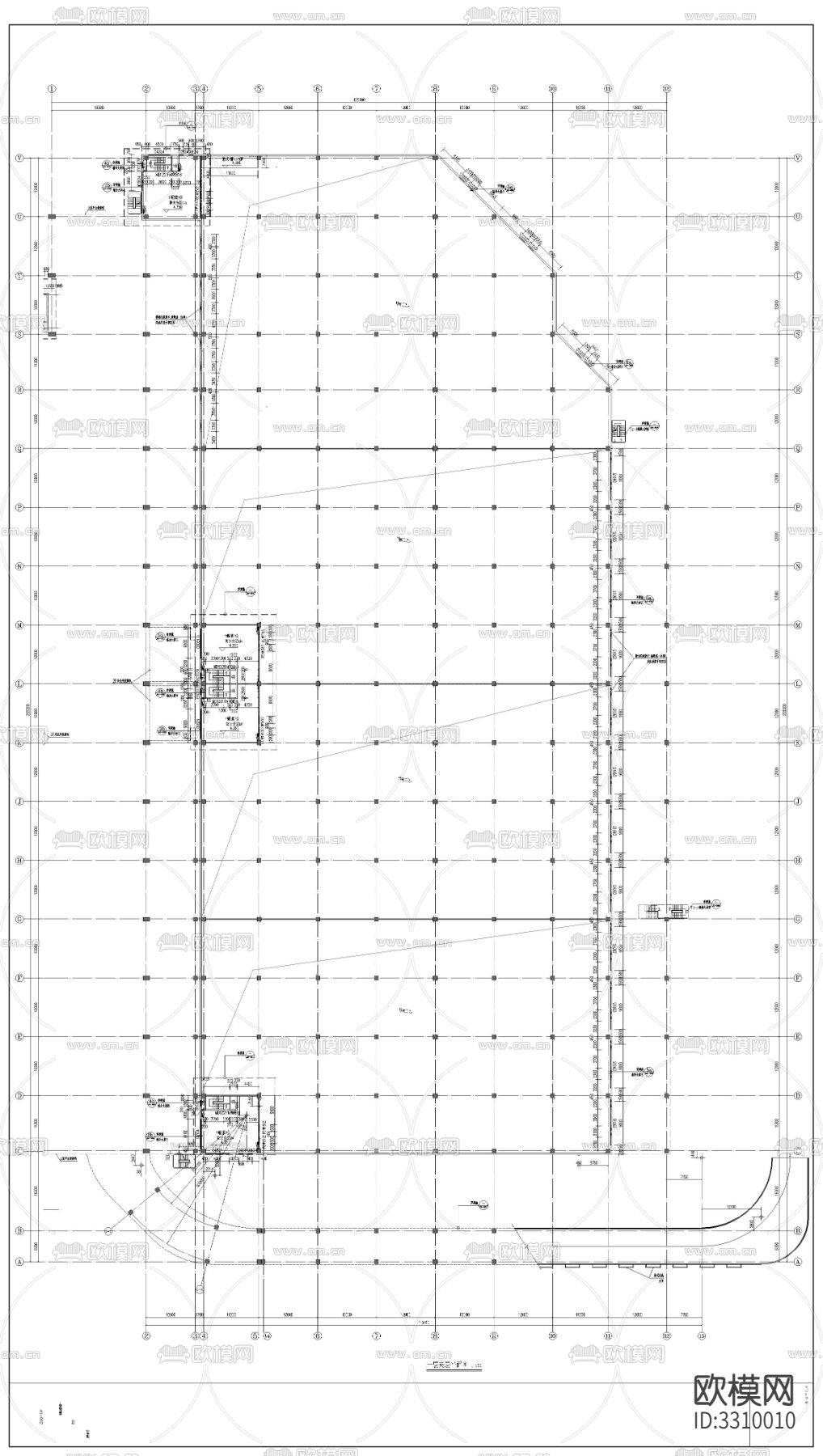 物流园厂房建筑cad平面图.下载（渲染图3）
