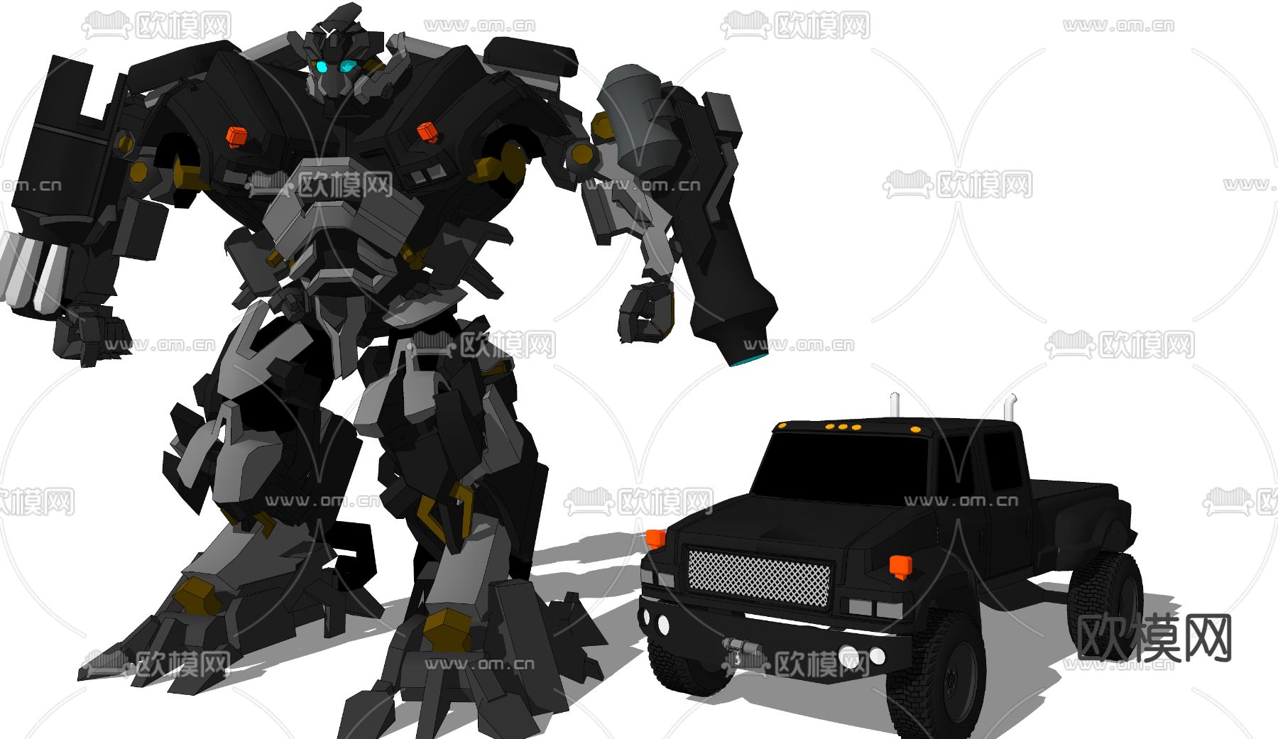 变形金刚 汽车人 变身机器人su模型下载