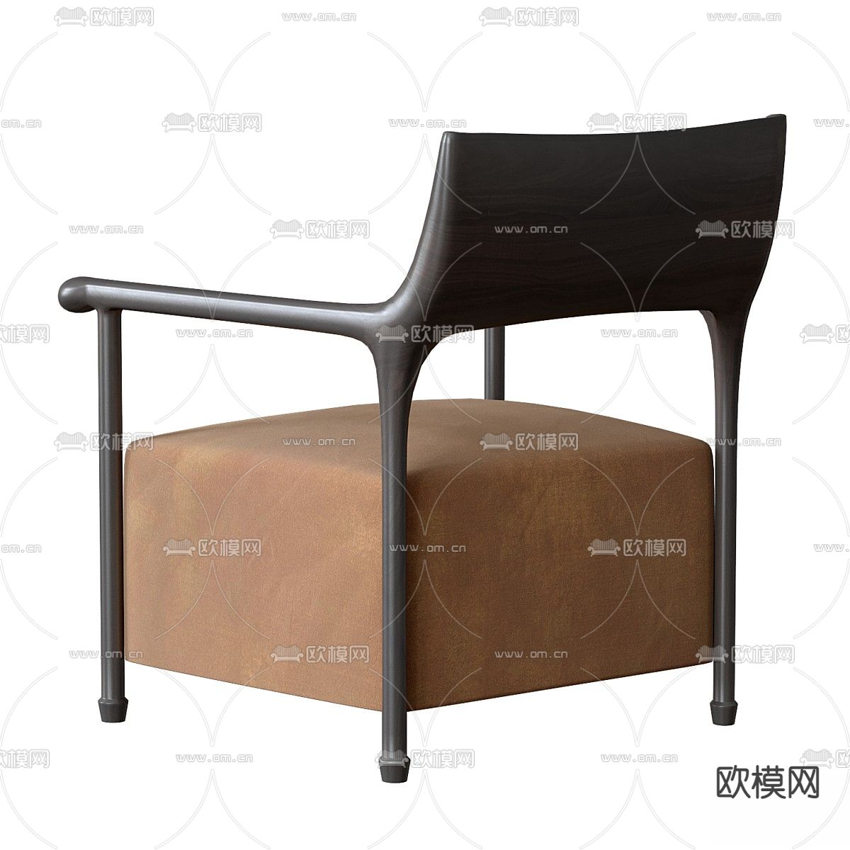 绒布沙发 单人沙发3d模型下载（渲染图3）