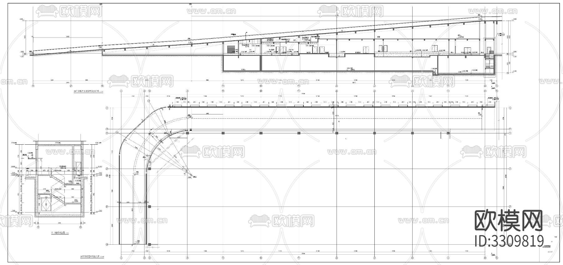 物流园厂房建筑cad平面图下载（渲染图7）