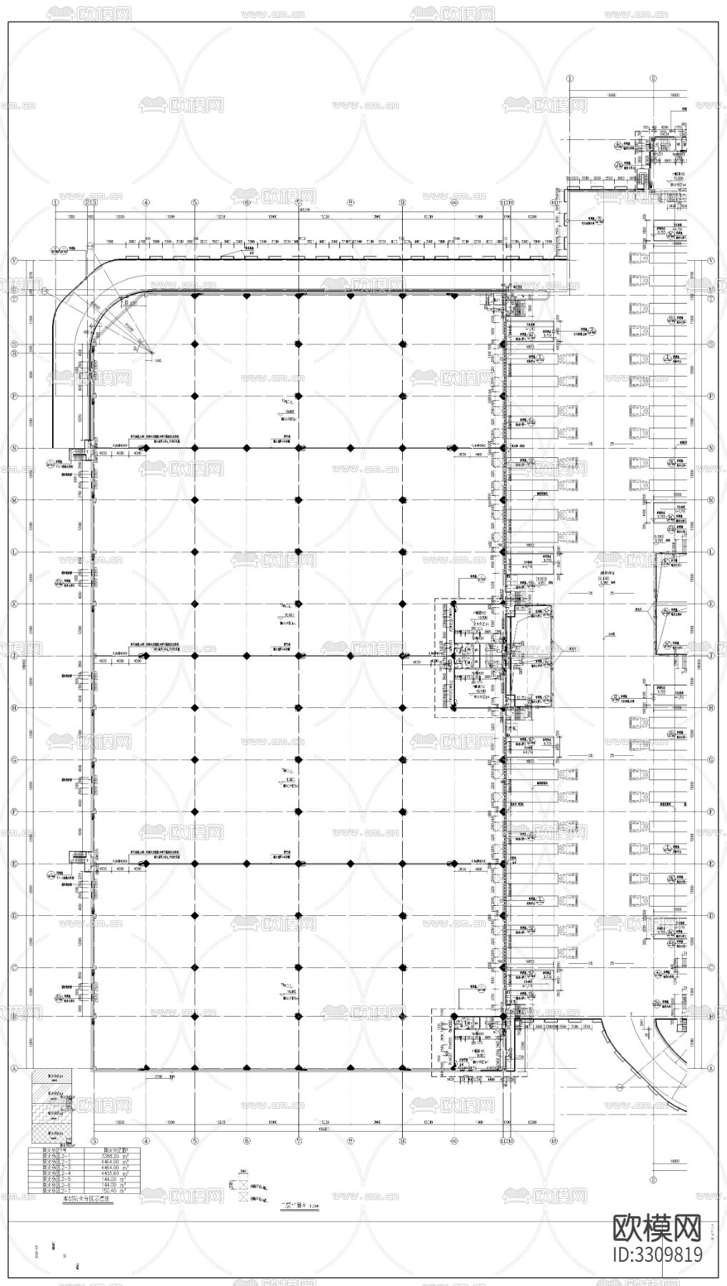 物流园厂房建筑cad平面图下载（渲染图3）