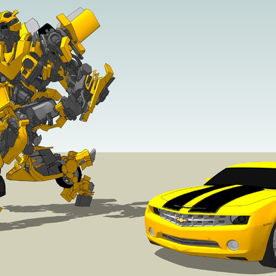  变形金刚 汽车人 变身机器人su模型 