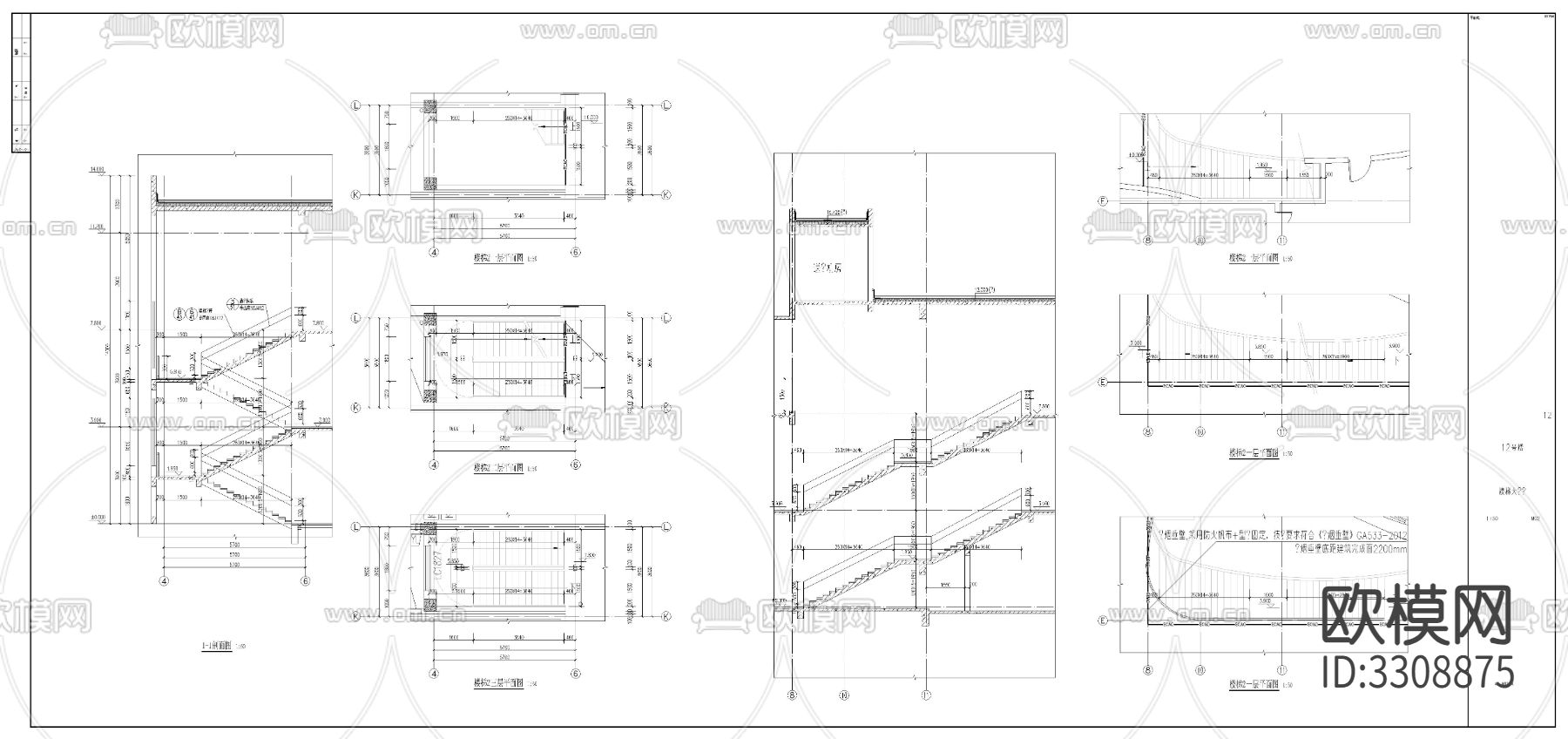 幼儿园建筑cad立面图下载（渲染图2）