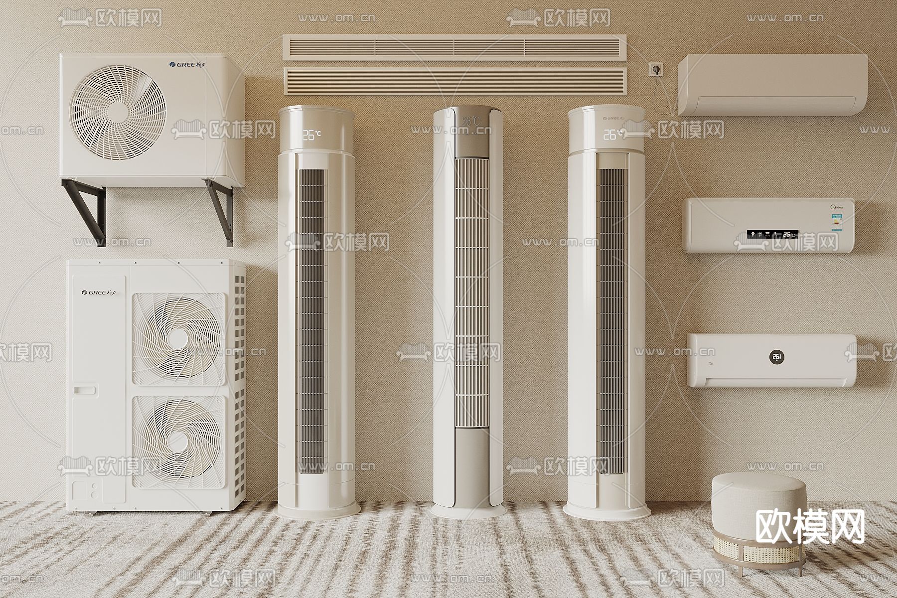 空调 中央空调 空调外机3d模型下载