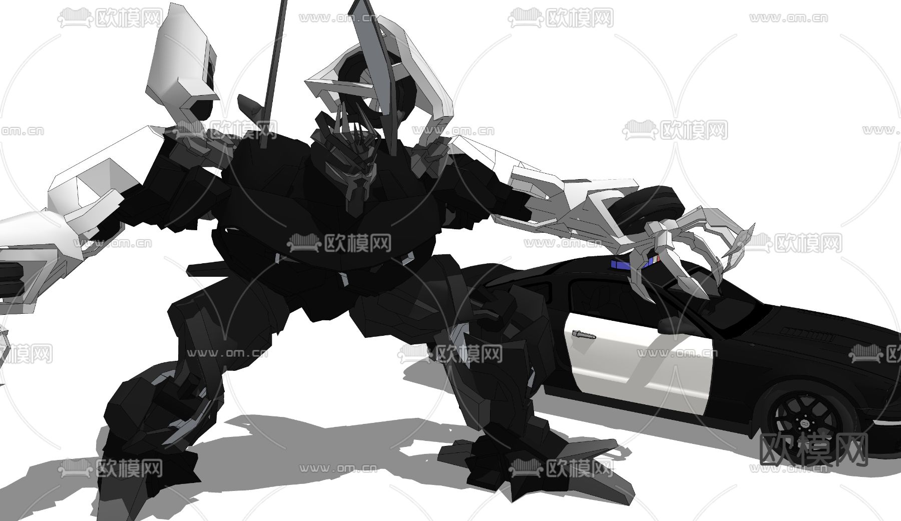 变形金刚 汽车人 变身机器人su模型下载
