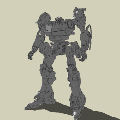  变形金刚 汽车人 变身机器人su模型 