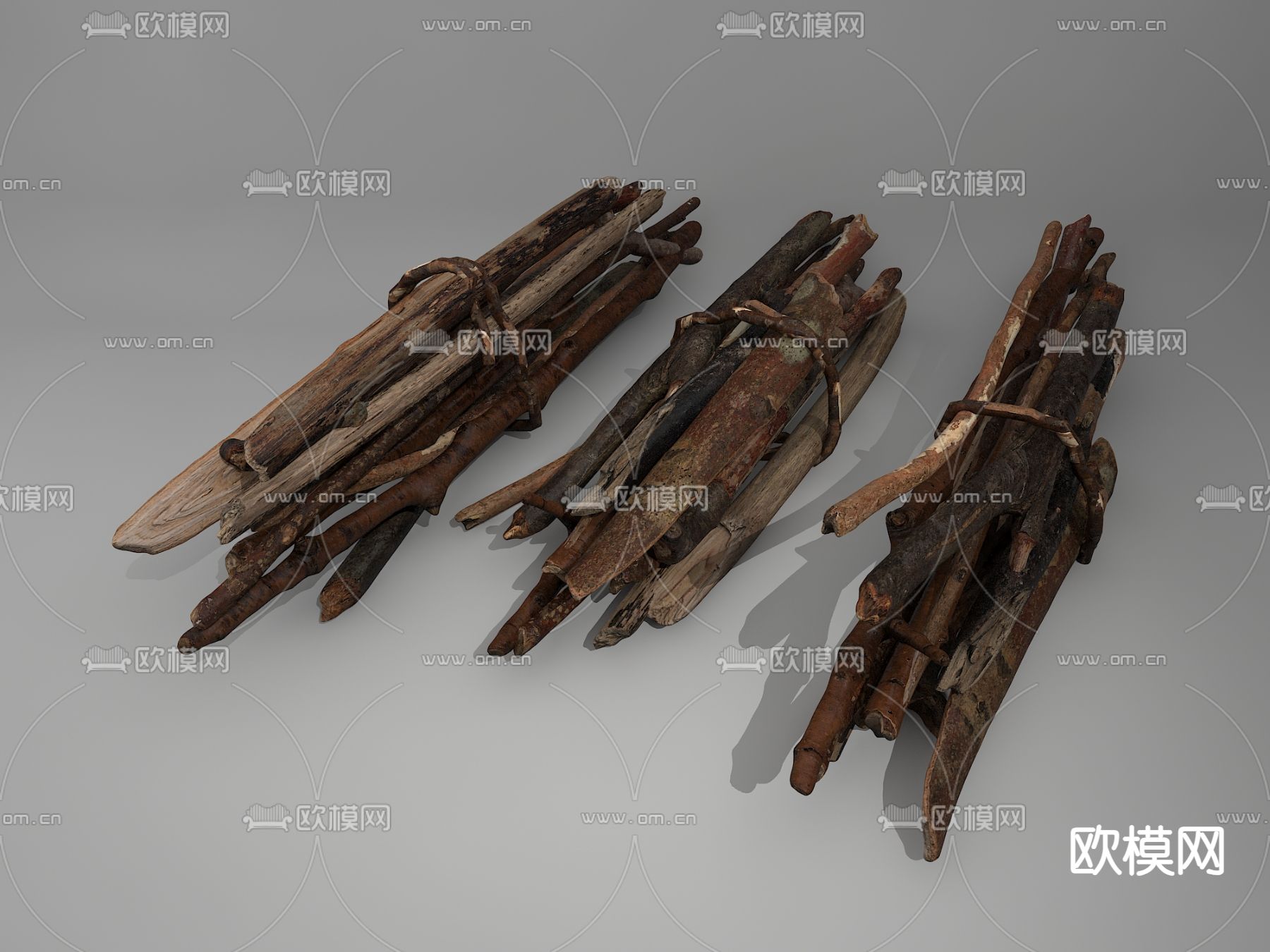 树枝 木材 柴火3d模型下载