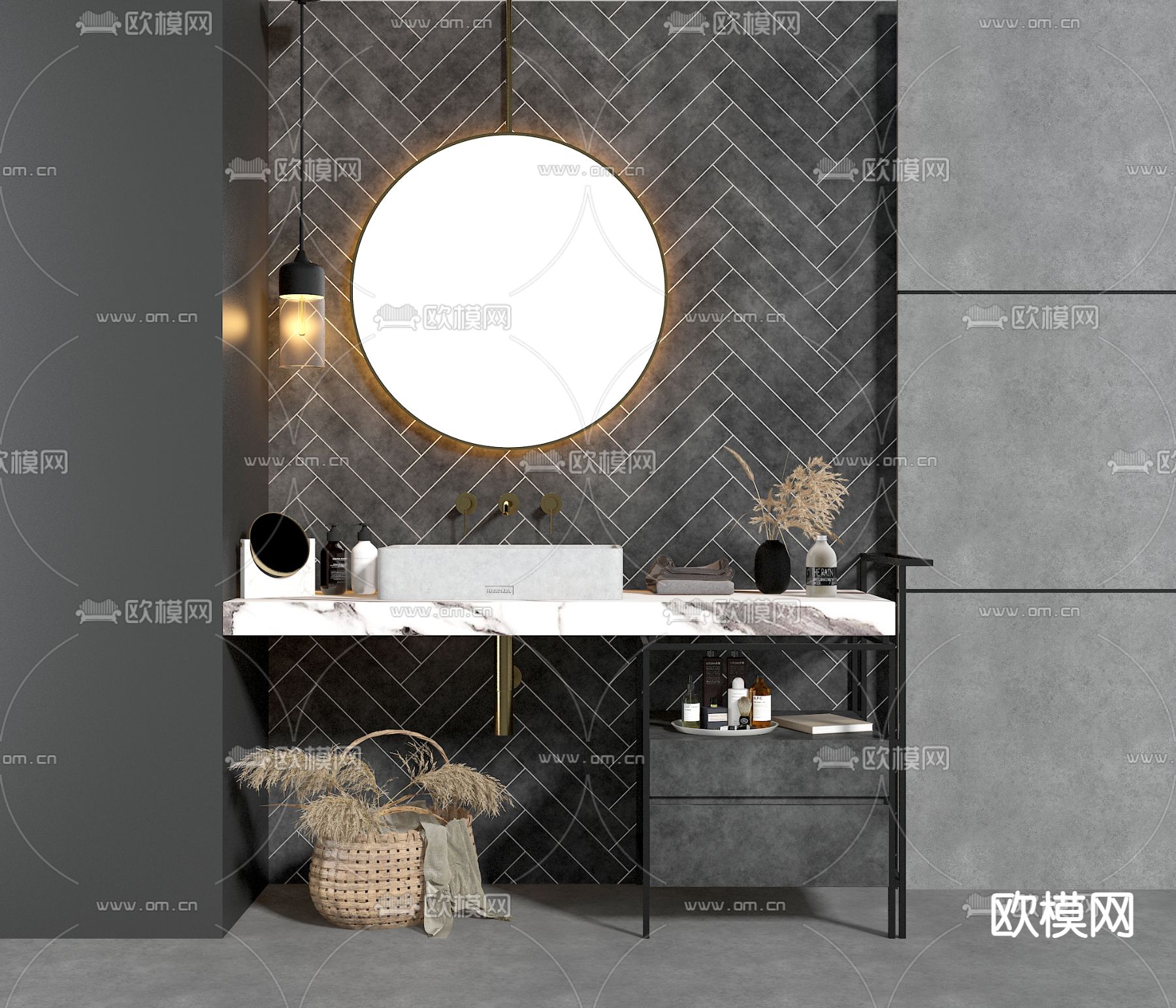 北欧洗手台 台盆3d模型下载