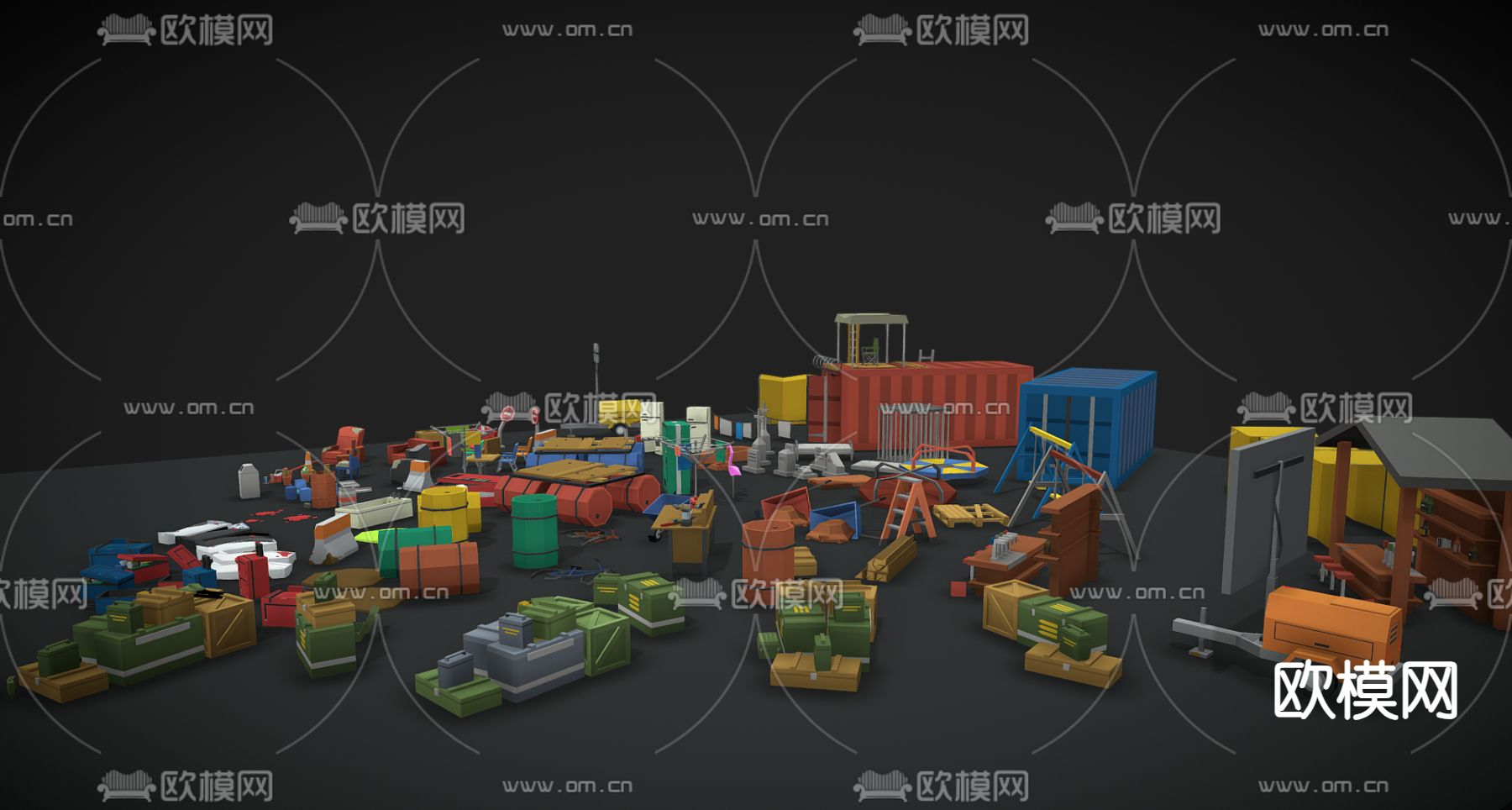 工业玩具 塑料玩具3d模型下载（渲染图1）