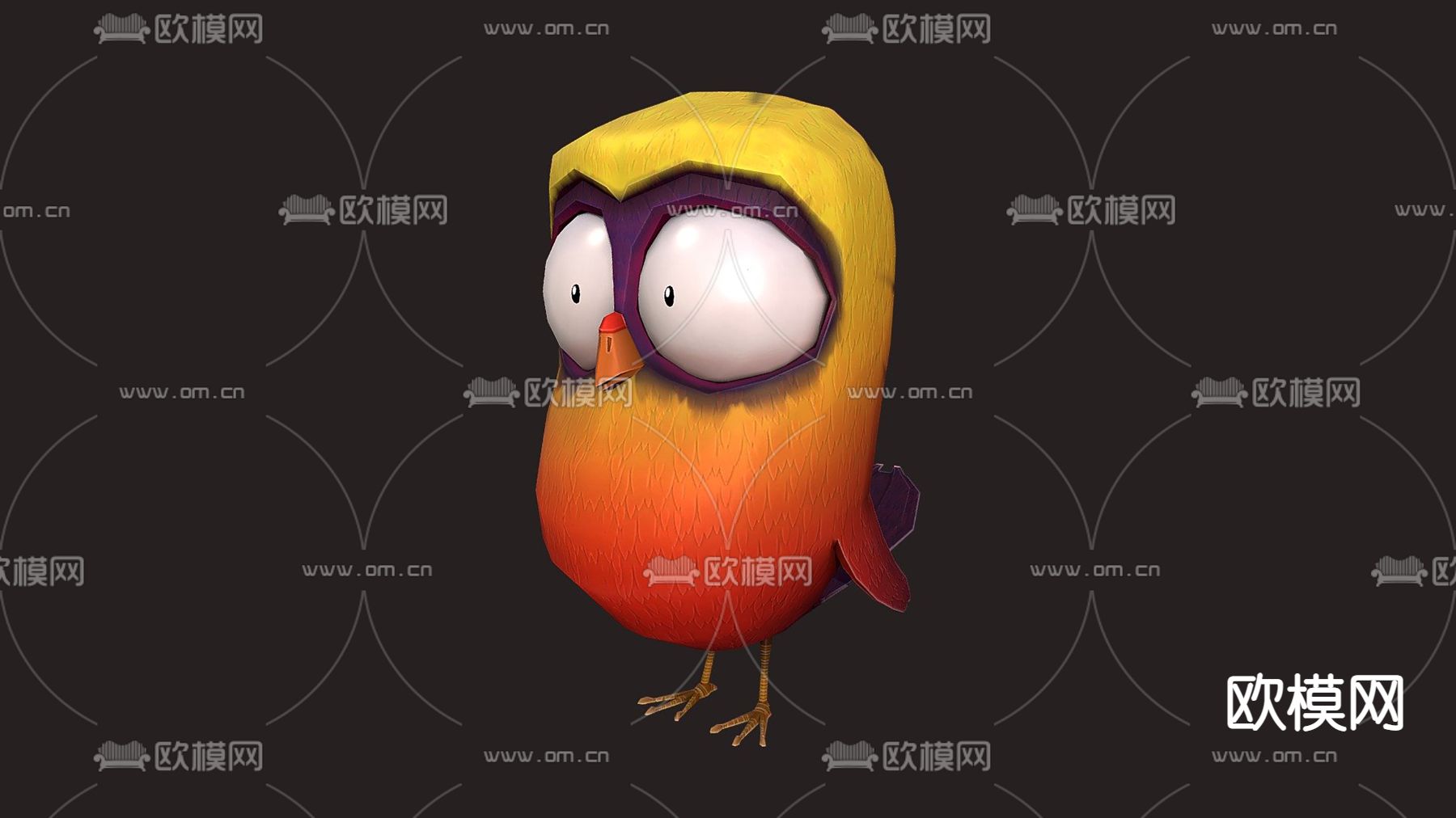 现代卡通鸟3d模型下载