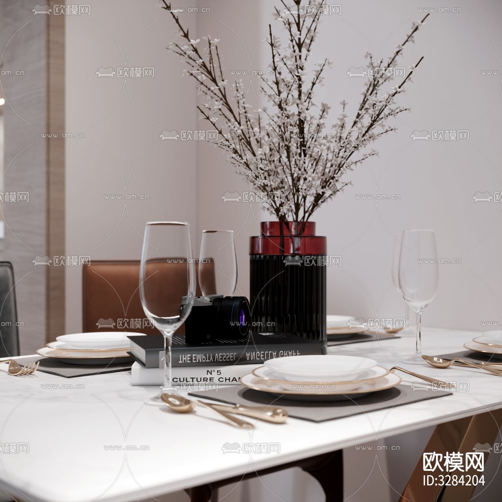 现代客餐厅效果图下载（渲染图6）