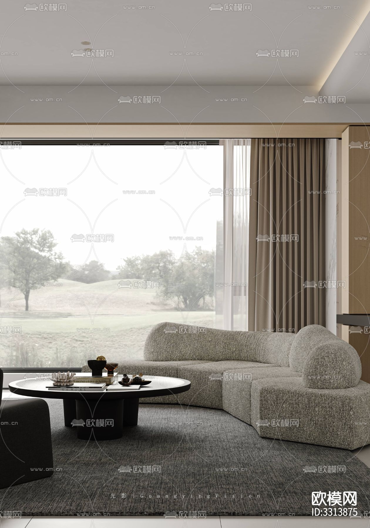 现代客餐厅效果图下载（渲染图8）