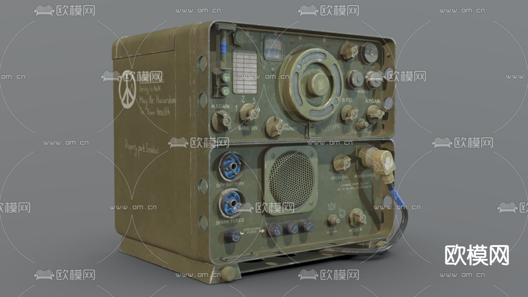 工业风 无线电接收器3d模型下载（渲染图1）