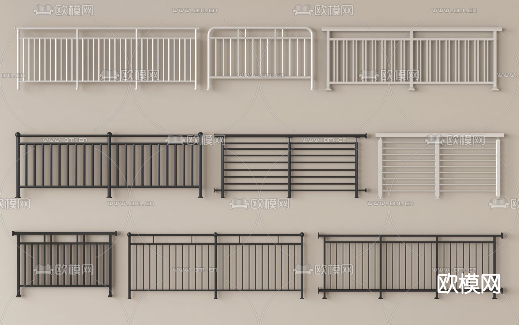栏杆 护栏 围栏 防护栏3d模型下载