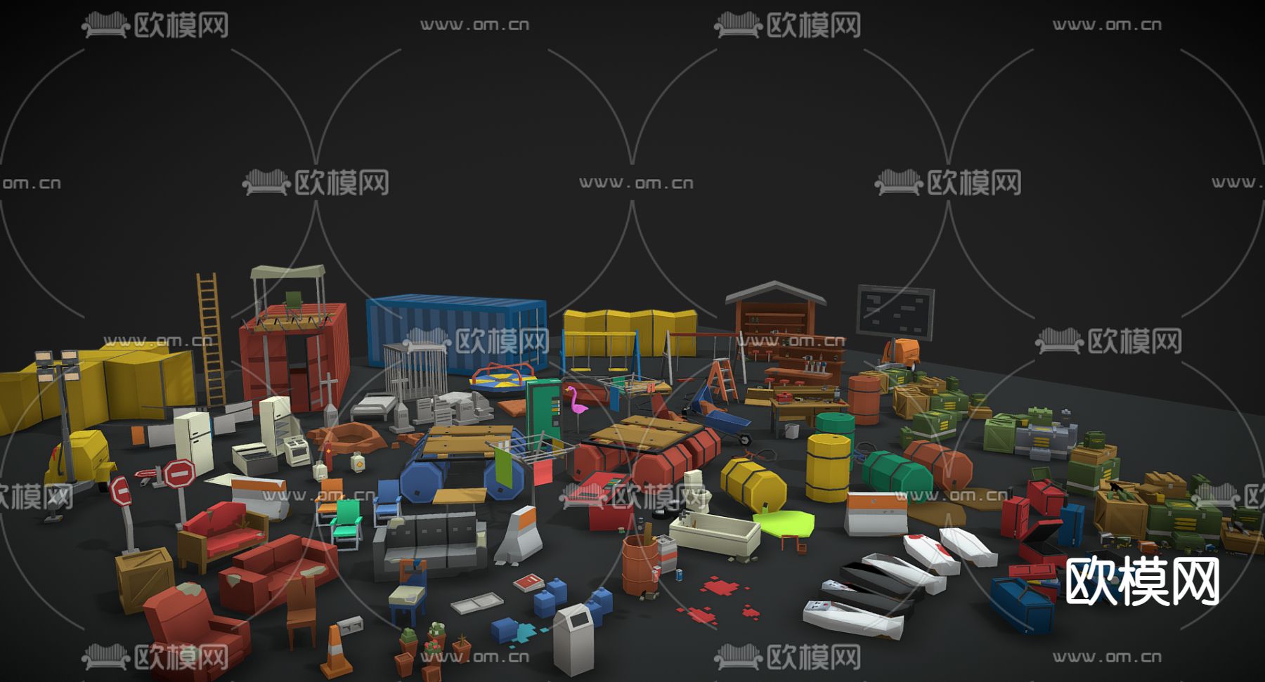 工业玩具 塑料玩具3d模型下载（渲染图3）