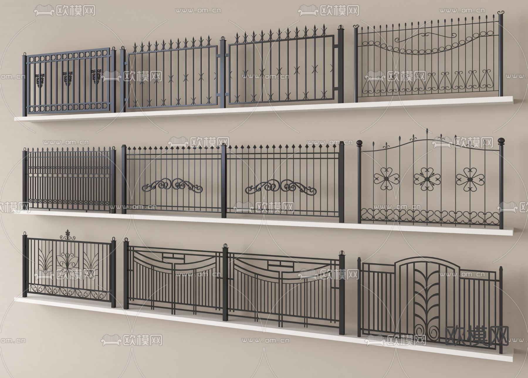 铁艺栏杆 护栏 围栏 拦河3d模型下载
