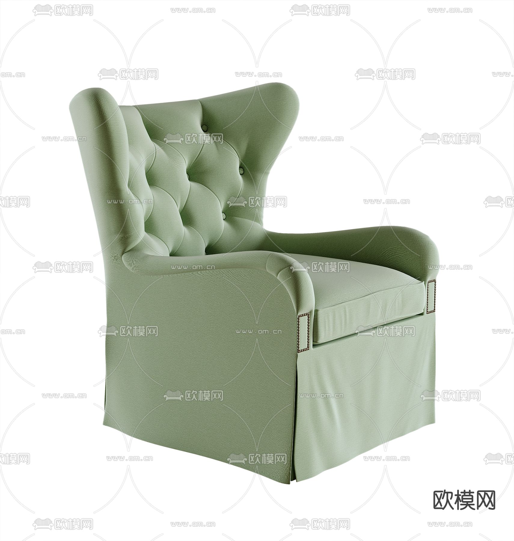 美式沙发椅 休闲椅3d模型下载