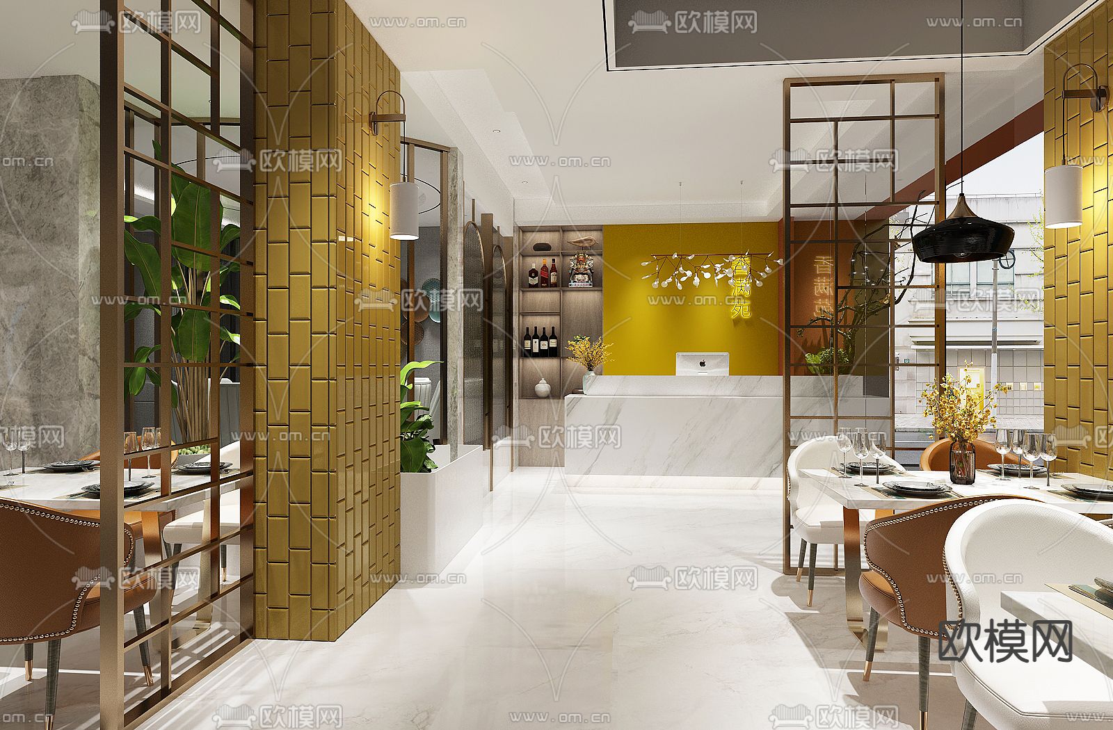 现代火锅店3d模型下载