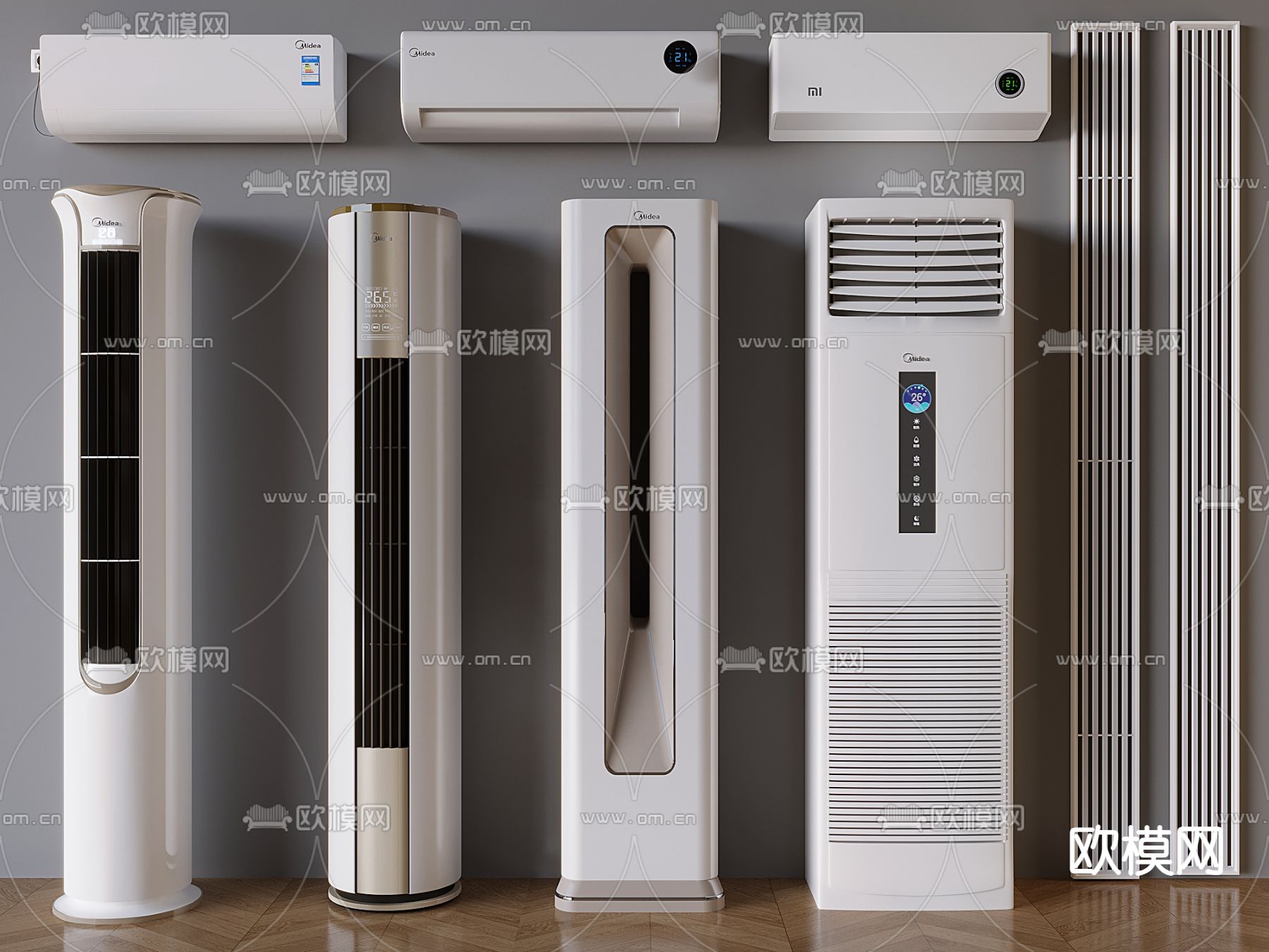 挂式空调 立式空调 柜式空调3d模型下载