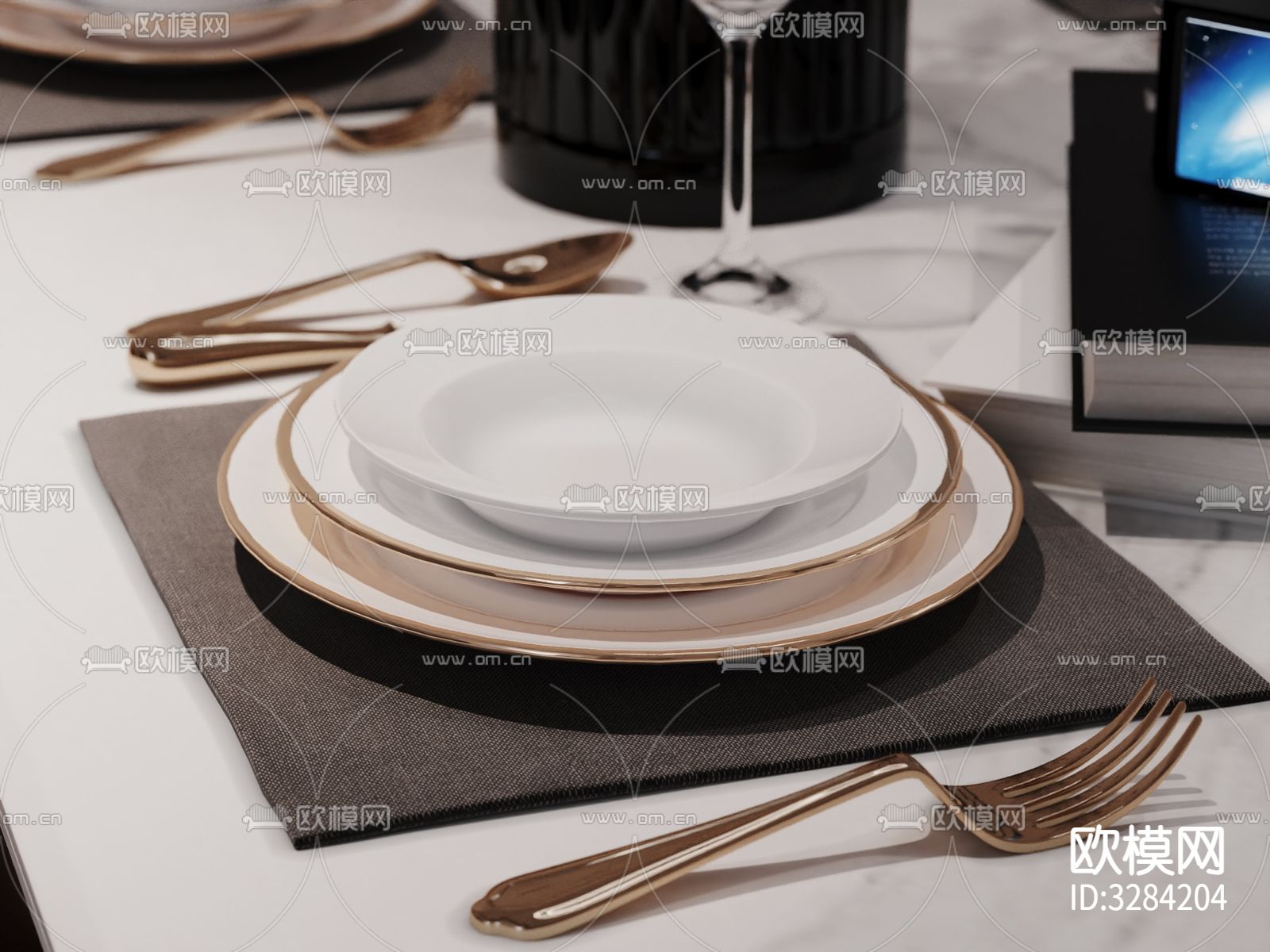 现代客餐厅效果图下载（渲染图5）