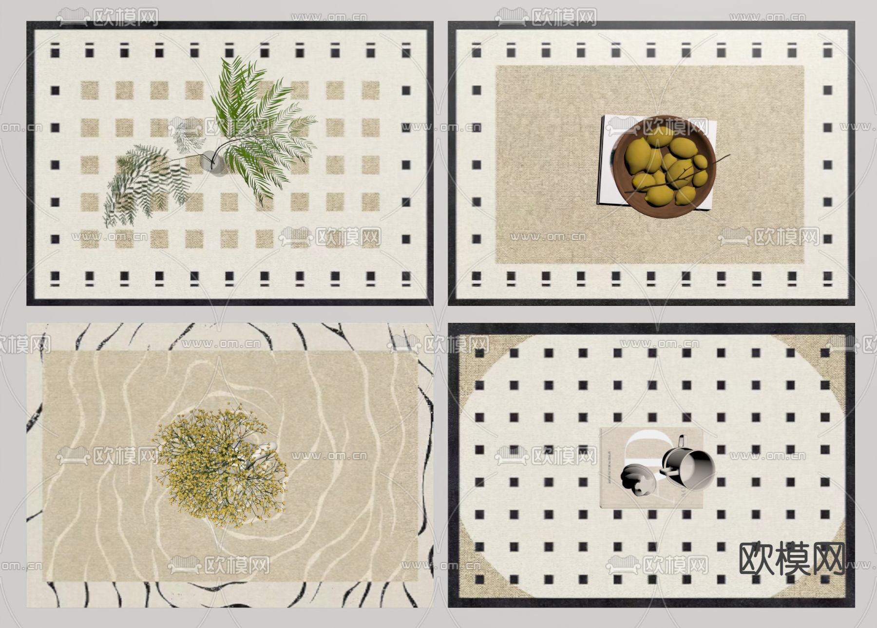 中古地毯su模型下载（渲染图1）