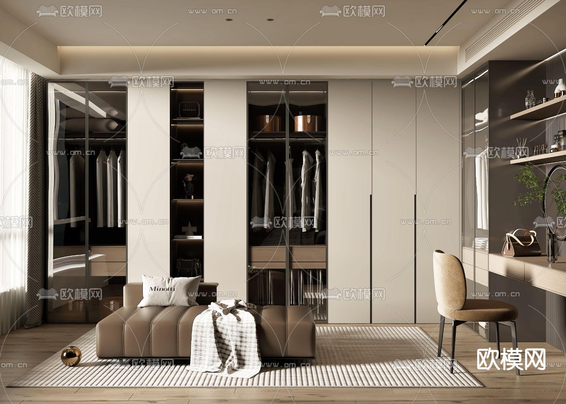 现代衣帽间 换衣间3d模型下载